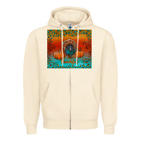 Sandshell thankful with turkey and pumpkins Zipper Hoodie - RanaPortraitStore