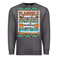 Charcoal Heather Flannels Hayrides Pumpkins Sweaters Bonfires Premium Sweatshirt - Artiststas