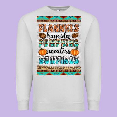 Flannels Hayrides Pumpkins Sweaters Bonfires Premium Sweatshirt Designed By Artiststas