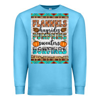 Ocean Blue Flannels Hayrides Pumpkins Sweaters Bonfires Premium Sweatshirt - Artiststas