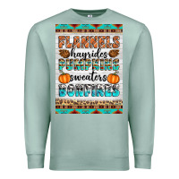 Seafoam Flannels Hayrides Pumpkins Sweaters Bonfires Premium Sweatshirt - Artiststas