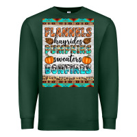 Sports Green Flannels Hayrides Pumpkins Sweaters Bonfires Premium Sweatshirt - Artiststas