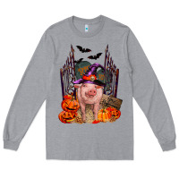 Heather Grey Pig halloween Long Sleeve Tee - RanaPortraitStore