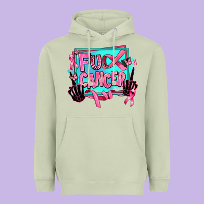 Fuck Cancer Heavyweight Hoodie Designed By Adodesignshop