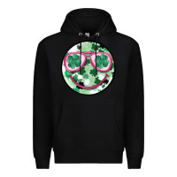 Black st patrick's smiley Premium Hoodie - MaliasSmallBusiness