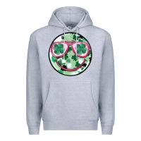 Heather Grey st patrick's smiley Premium Hoodie - MaliasSmallBusiness