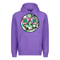 Purple st patrick's smiley Premium Hoodie - MaliasSmallBusiness