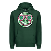 Sports Green st patrick's smiley Premium Hoodie - MaliasSmallBusiness