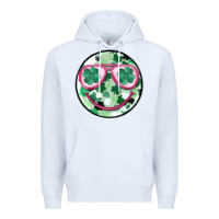 White st patrick's smiley Premium Hoodie - MaliasSmallBusiness