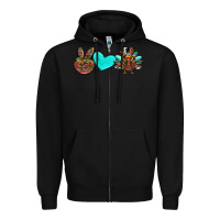 Black peace love thanksgiving turkey Zipper Hoodie - RanaPortraitStore