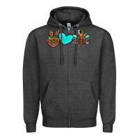 Charcoal Heather peace love thanksgiving turkey Zipper Hoodie - RanaPortraitStore
