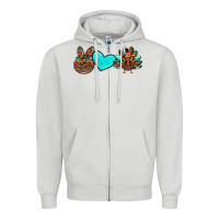 Dove Grey peace love thanksgiving turkey Zipper Hoodie - RanaPortraitStore