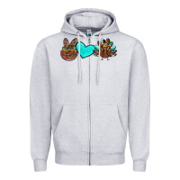 Heather Grey peace love thanksgiving turkey Zipper Hoodie - RanaPortraitStore