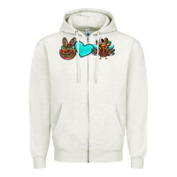 Oatmeal Heather peace love thanksgiving turkey Zipper Hoodie - RanaPortraitStore