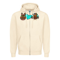 Sandshell peace love thanksgiving turkey Zipper Hoodie - RanaPortraitStore
