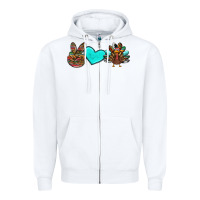 White peace love thanksgiving turkey Zipper Hoodie - RanaPortraitStore