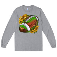 Heather Grey footballwithsunflowers Long Sleeve Tee - texasbilliewilder