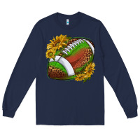Navy footballwithsunflowers Long Sleeve Tee - texasbilliewilder