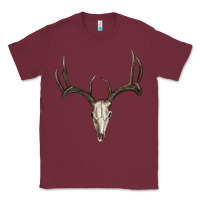 Burgundy deer skull Classic Tee - RanaPortraitStore