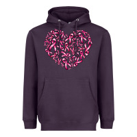 Plum breast cancer ribbon heart Heavyweight Hoodie - AdoDesignShop