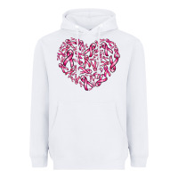 White breast cancer ribbon heart Heavyweight Hoodie - AdoDesignShop