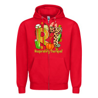 Red fall rt respiratory therapist Zipper Hoodie - Zillion Design Studio