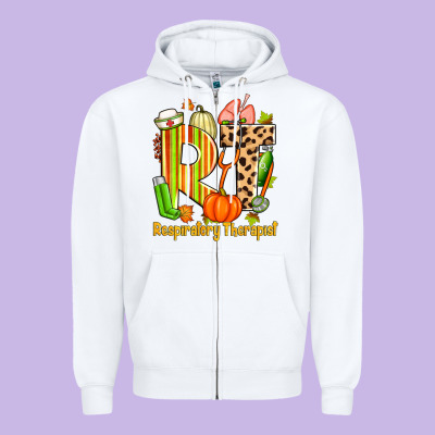 Fall Rt Respiratory Therapist Zipper Hoodie Designed By Zillion Design Studio