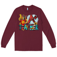 Burgundy a  teacher Long Sleeve Tee - Zillion Design Studio