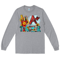 Heather Grey a  teacher Long Sleeve Tee - Zillion Design Studio