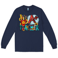 Navy a  teacher Long Sleeve Tee - Zillion Design Studio