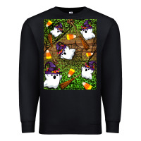 Black Halloween ghost Premium Sweatshirt - Artiststas