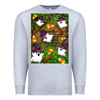 Heather Grey Halloween ghost Premium Sweatshirt - Artiststas