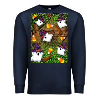 Navy Halloween ghost Premium Sweatshirt - Artiststas