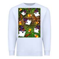 White Halloween ghost Premium Sweatshirt - Artiststas