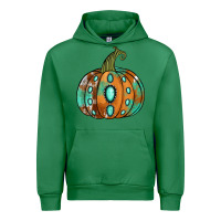 Emerald Western cowhide turquoise pumpkin Urban Hoodie - NancyCooperArtShop