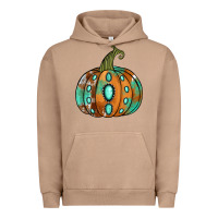 Pigment Burro Western cowhide turquoise pumpkin Urban Hoodie - NancyCooperArtShop
