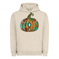 Pigment French Oak Western cowhide turquoise pumpkin Urban Hoodie - NancyCooperArtShop