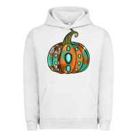 Pigment Lunar Rock Western cowhide turquoise pumpkin Urban Hoodie - NancyCooperArtShop