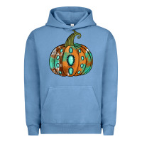 Pigment Pebble Blue Western cowhide turquoise pumpkin Urban Hoodie - NancyCooperArtShop