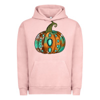 Pigment Salmon Western cowhide turquoise pumpkin Urban Hoodie - NancyCooperArtShop