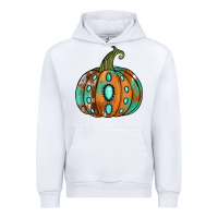 White Western cowhide turquoise pumpkin Urban Hoodie - NancyCooperArtShop