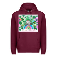 Burgundy st patrick's gnome Premium Hoodie - MaliasSmallBusiness
