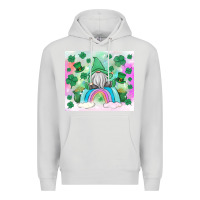 Dove Grey st patrick's gnome Premium Hoodie - MaliasSmallBusiness