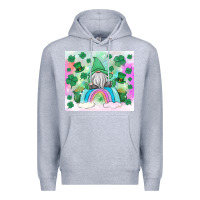 Heather Grey st patrick's gnome Premium Hoodie - MaliasSmallBusiness