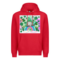 Red st patrick's gnome Premium Hoodie - MaliasSmallBusiness
