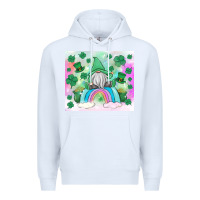 White st patrick's gnome Premium Hoodie - MaliasSmallBusiness