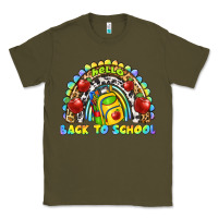 Army Green hello back to school rainbow Classic Tee - texasbilliewilder