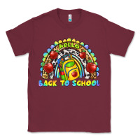 Burgundy hello back to school rainbow Classic Tee - texasbilliewilder