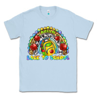 Dusty Blue hello back to school rainbow Classic Tee - texasbilliewilder