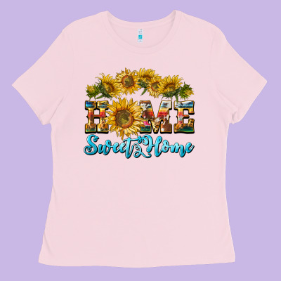 Home Sweet Home Sunflower Ladies Tee Designed By Barkaloodesign